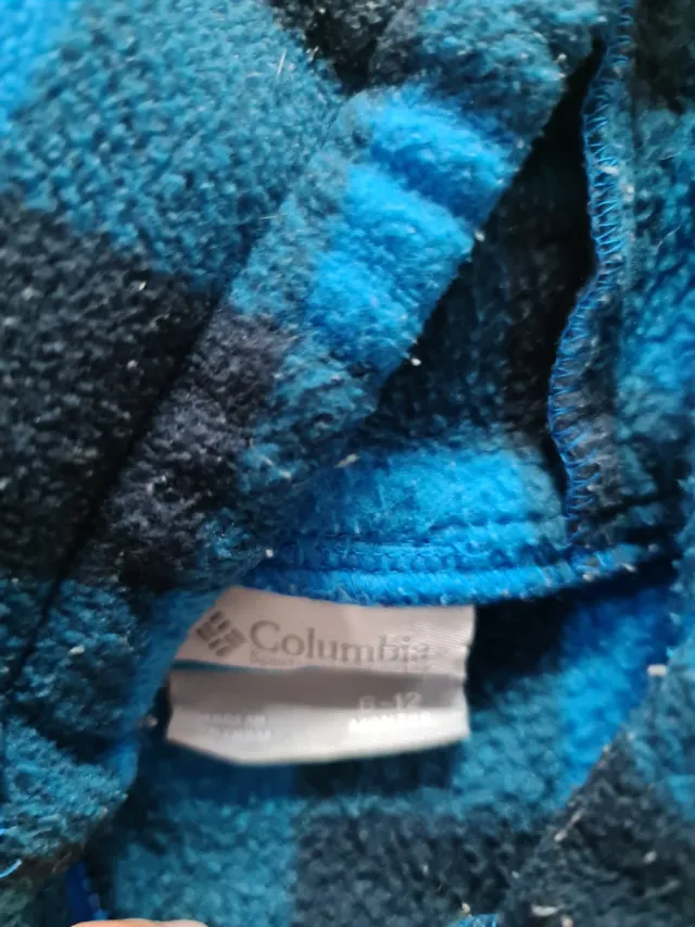 Abrigo Columbia Bebé Cuadros Azul