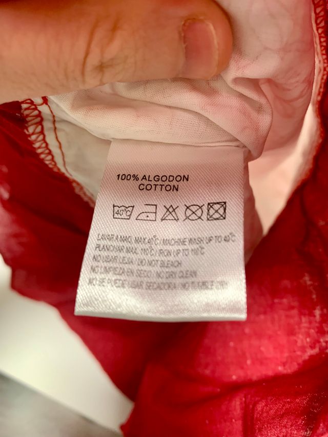 Vestido bebé flores rojas y blancas