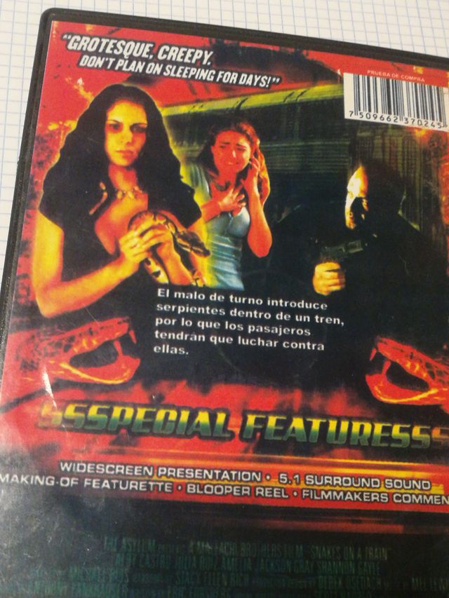DVD Serpientes en el Tren (Unrated)
