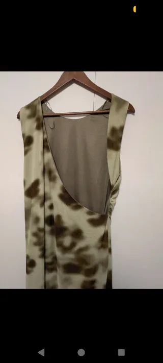 Vestido Zara verde estampado talla XXL
