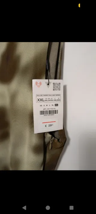Vestido Zara verde estampado talla XXL