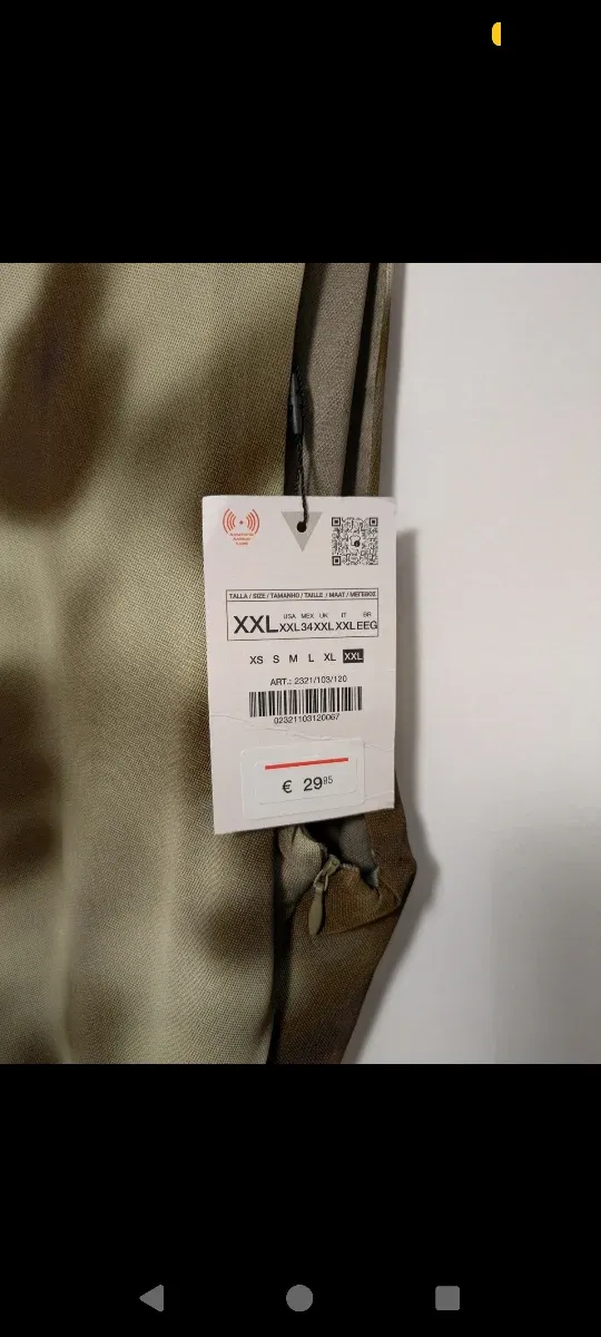 Vestido Zara verde estampado talla XXL