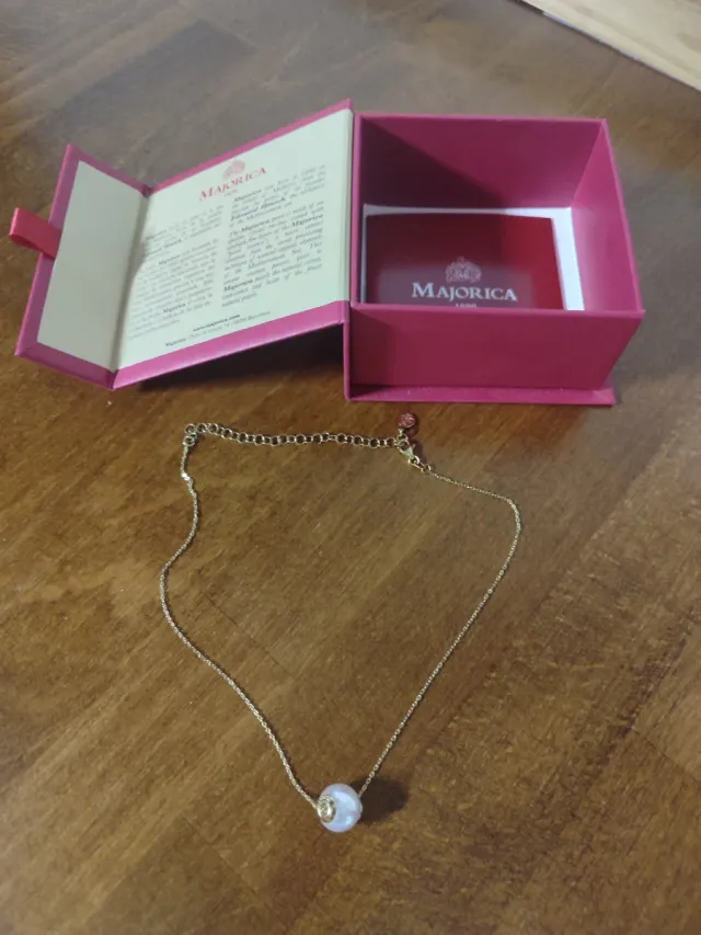 Conjunto Majorica Pulsera y Colgante Perla