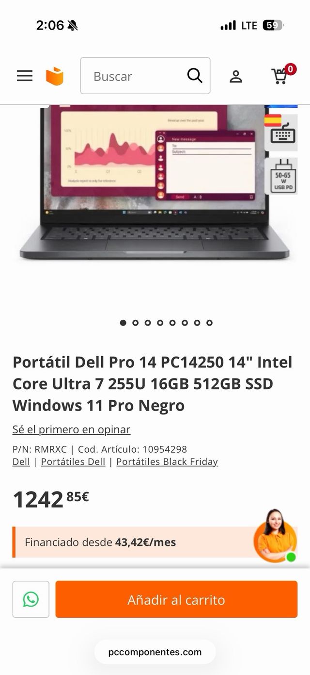 Portátil Ordenador Dell PRO NUEVO  