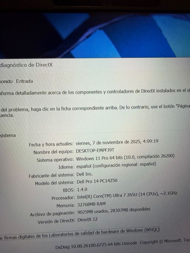 Portátil Ordenador Dell PRO NUEVO  