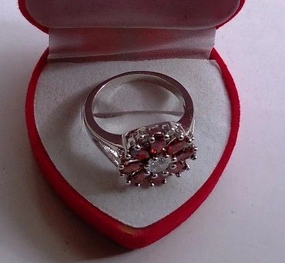 Anello Rosone Argento e Rubini