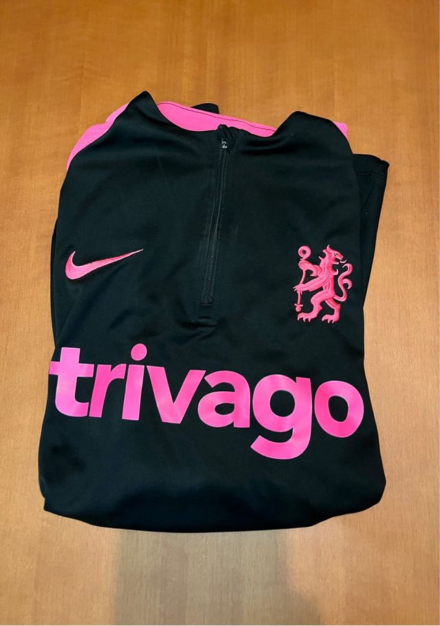 Sudadera Nike Chelsea FC Trivago Negra y Rosa