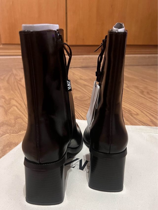 Botín Zara Marrón Tacón - 39