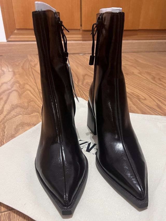 Botín Zara Marrón Tacón - 39