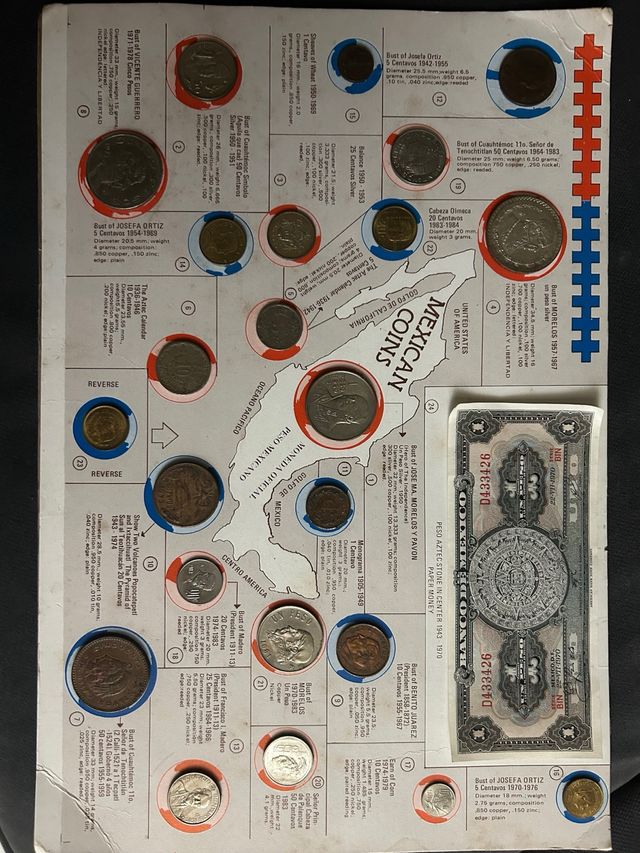 Colección Monedas México Plata y Papel Moneda