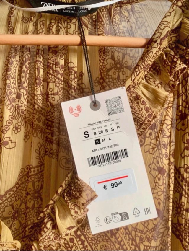 Vestido Paisley Zara Talla S