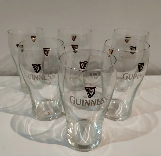 6 Vasos Guinness Cristal NUEVOS 250 Ml.