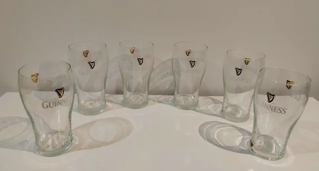 6 Vasos Guinness Cristal NUEVOS 250 Ml.