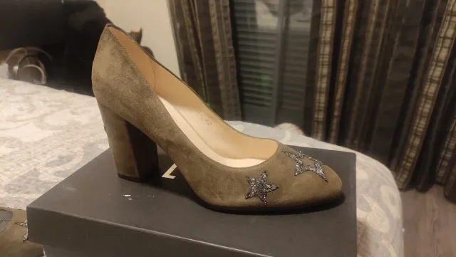 Zapatos Lodi Talla 40 Verde y Plateado