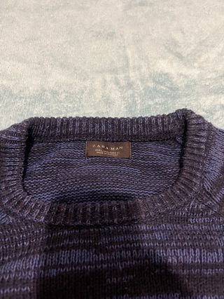 Sudadera de Punto Zara Man Talla L Azul Marino