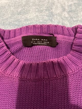 Jersey Zara Man cuello redondo morado Talla M