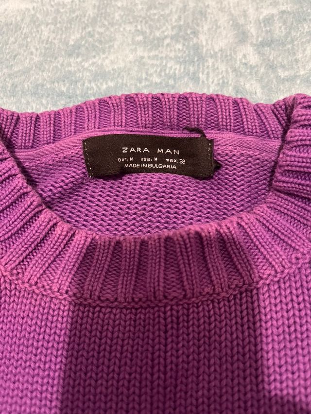Jersey Zara Man cuello redondo morado Talla M