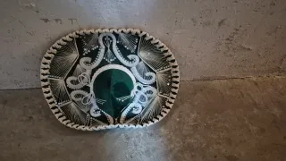 Sombrero Mexicano Charro Verde y Plateado