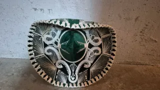 Sombrero Mexicano Charro Verde y Plateado