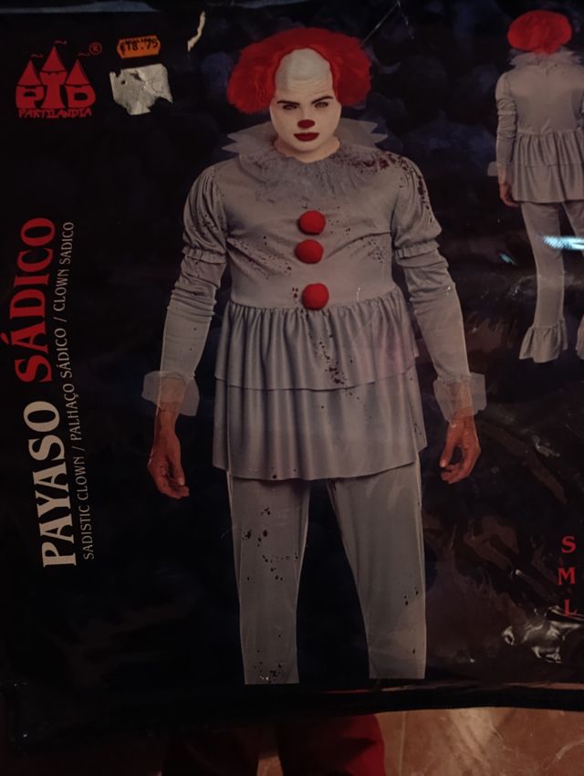 Disfraz Payaso Diabólico Talla 12. No peluca