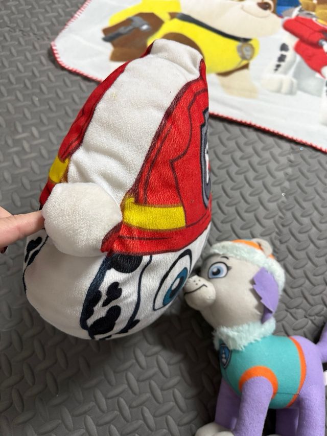 Manta y peluches Patrulla Canina y cogin .