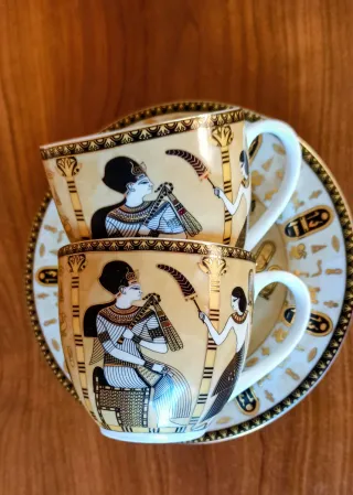 Set 2 tazze e 2 piattini Fathi Mahmoud Limoges