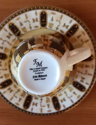 Set 2 tazze e 2 piattini Fathi Mahmoud Limoges