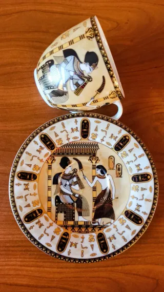 Set 2 tazze e 2 piattini Fathi Mahmoud Limoges