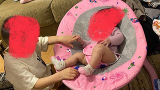 Móvil para cuna de bebé rosa