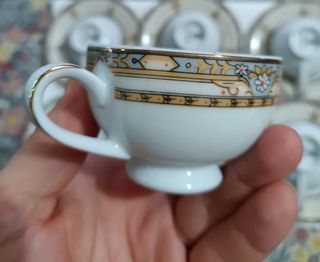 Set 6 Tazze Porcellana Oro Bianco