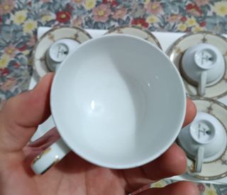 Set 6 Tazze Porcellana Oro Bianco