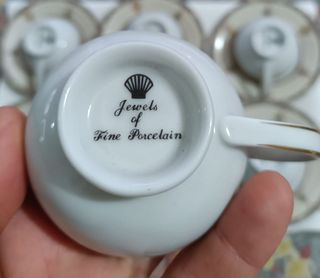 Set 6 Tazze Porcellana Oro Bianco