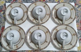 Set 6 Tazze Porcellana Oro Bianco