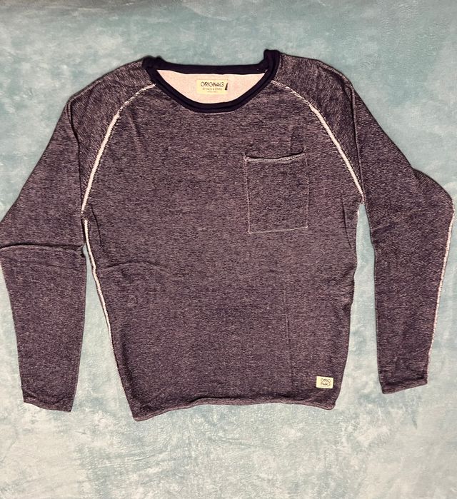 jersey punto jack and jones L gris gaspeado redo