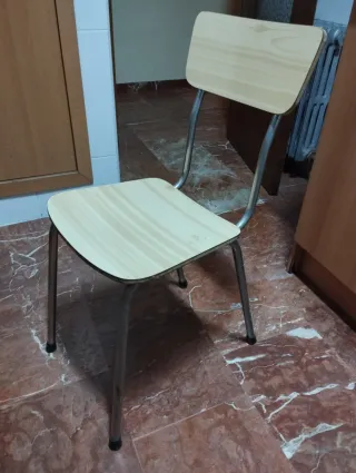 Silla cocina metal y madera