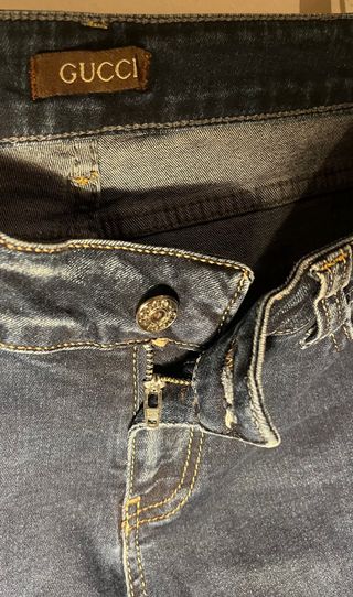 Gucci Blue Denim Slim-Fit Jeans Signature IT