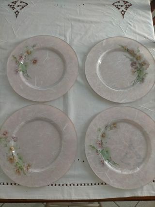 4 Sottopiatti Decoupage Fiori Rosa