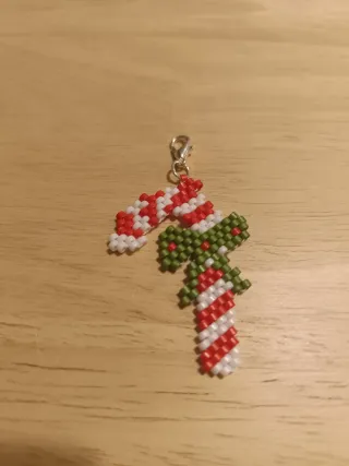 Adorno Navideño Bastón Caramelo Hecho a Mano