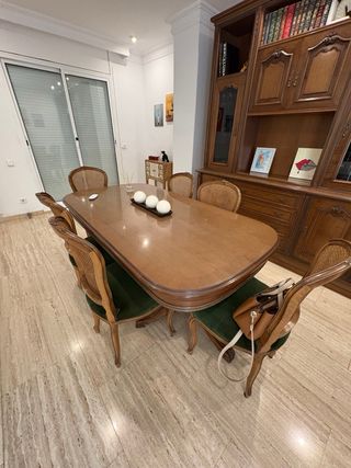 Conjunto comedor clásico madera