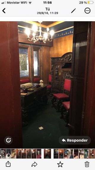 Mesa escritorio, armario y sillas estilo español