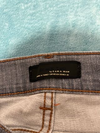 Pantalón Vaquero Zara Slim Gris Elástico