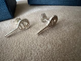 Pendientes vintage plata forma llave