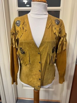 Cazadora tejana vintage con flecos