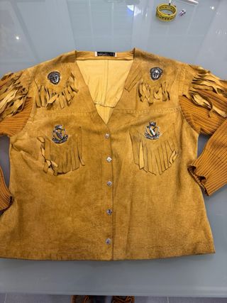 Cazadora tejana vintage con flecos