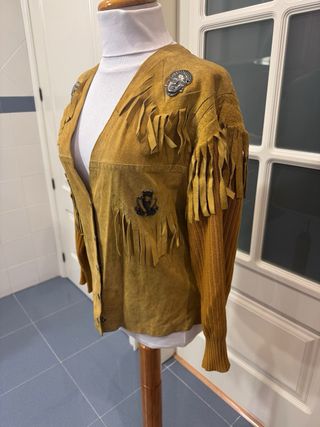 Cazadora tejana vintage con flecos