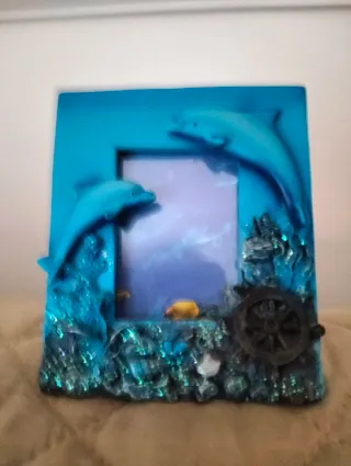 Portafoto ceramica delfini e timone