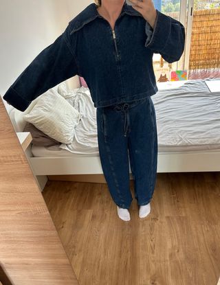 Conjunto denim - chaqueta + jeans Zara Jumpsuit