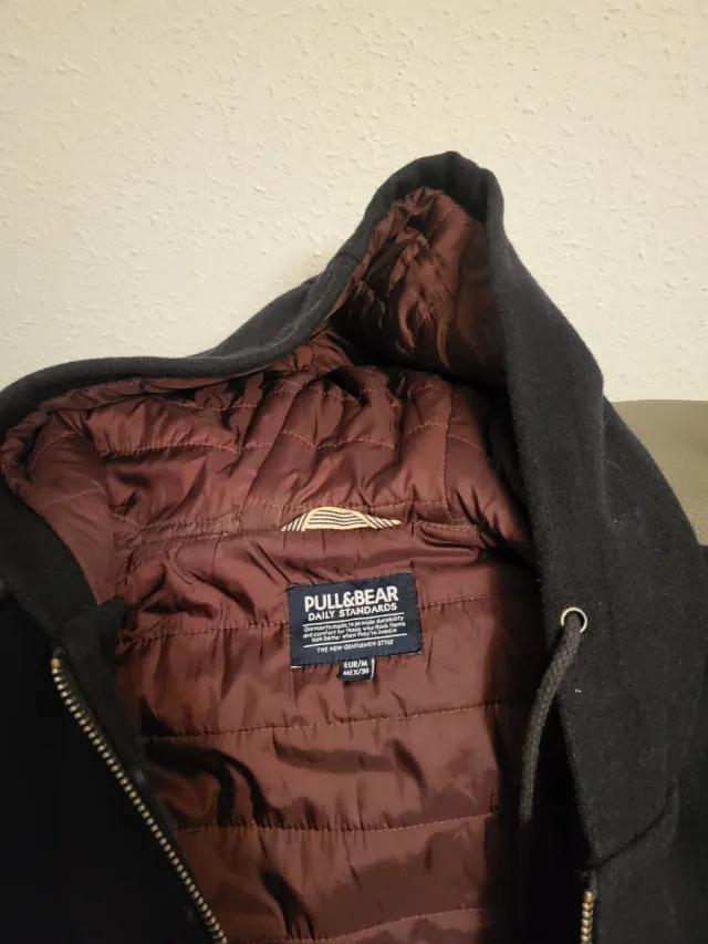 Chaqueta paño acolchada azul marino