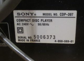 Lettore CD Sony CDP-397 per impianti Hi-Fi