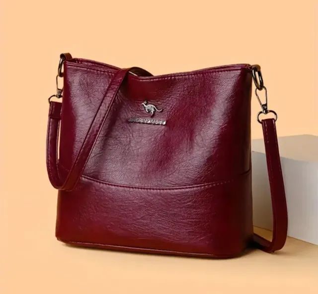 Bolso elegante burdeos con logo de canguro